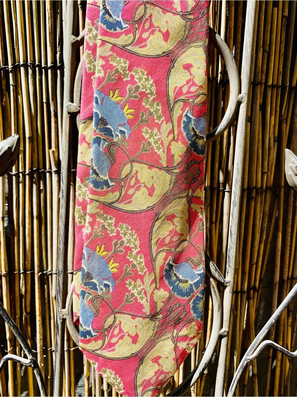 Ralph Lauren Floral Silk Tie in Coral Pink and Blue